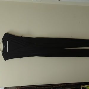 Black Jersey Pleated Jumpsuit